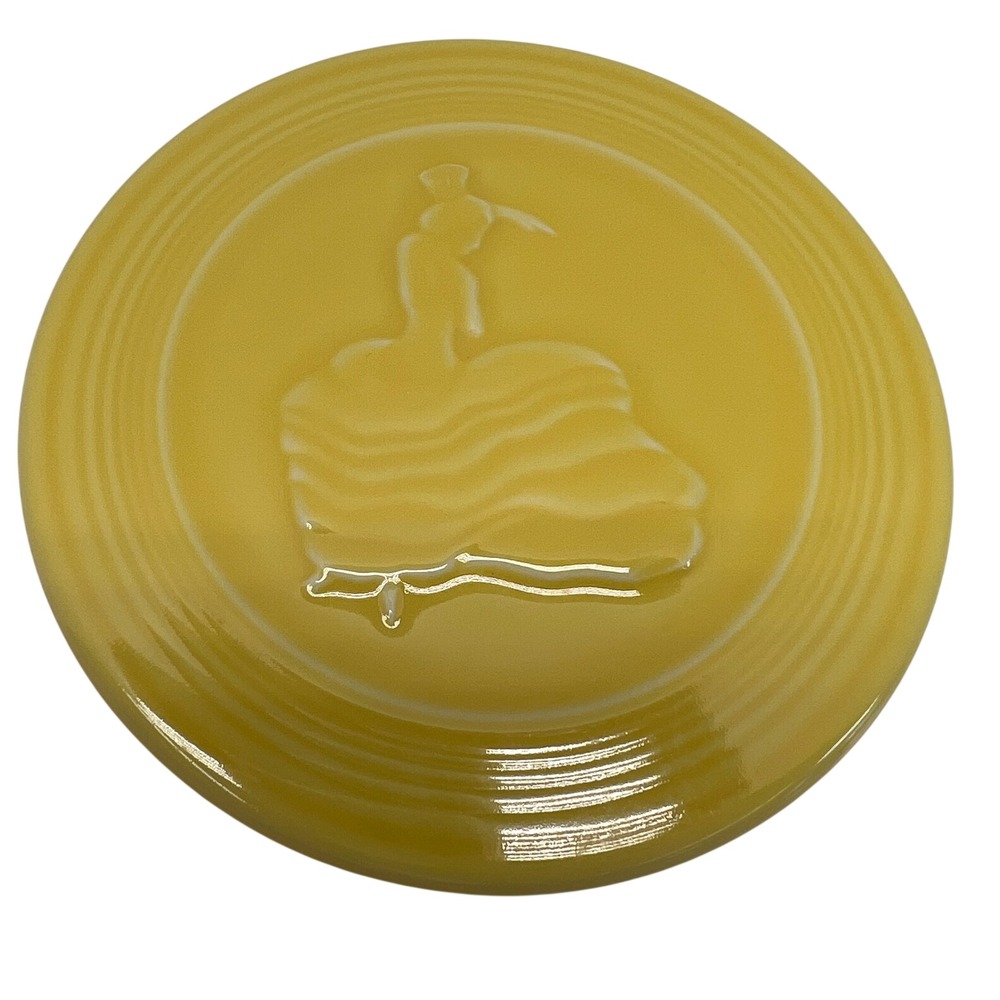 Fiesta Sunflower Yellow Dancing Lady 6.25" Trivet Vintage 2001